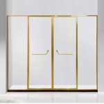 PHÒNG TẮM KHUNG INOX CHỮ T CỬA MỞ QUAY 2 CÁNH 1 VÁCH FULL VIỀN 