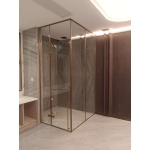 PHÒNG TẮM CỬA MỞ QUAY 1 CÁNH 1 FIX CÓ VÁCH BẢN LỀ CHỮ NHẬT KẸP HÔNG