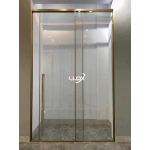 PHÒNG TẮM KHUNG INOX CỬA LÙA 1 CÁNH 1 FIX CÓ GIẢM CHẤN