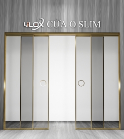 CỬA LÙA O SLIM 4 CÁNH ÂM TƯỜNG ĐỐI XỨNG