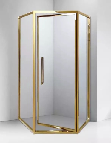 Lắp đặt phòng tắm góc 135 độ mở quay full viền inox