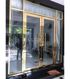 CỬA BẢN LỀ SÀN MỞ QUAY 2 CÁNH HỆ INOX