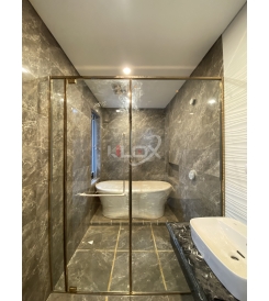 PHÒNG TẮM CỬA MỞ QUAY BẢN LỀ TRÊN DƯỚI 1 CÁNH 1 FIX